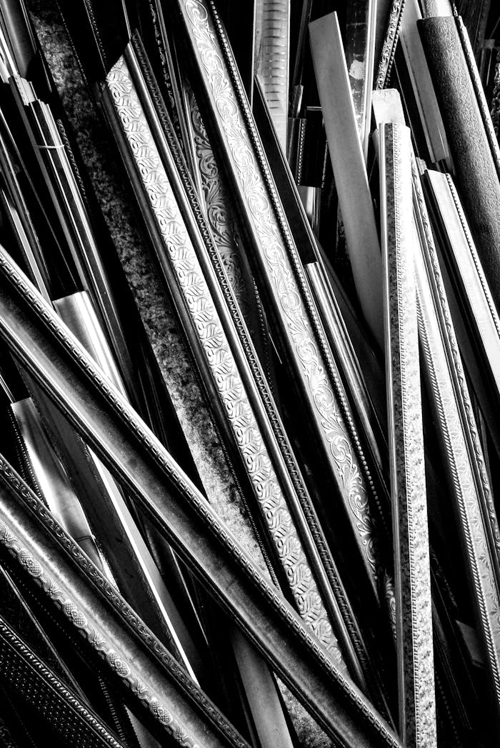 gallery-4 A striking black and white abstract photo highlighting wooden frame designs.